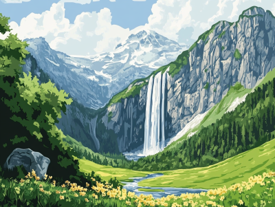 Wodospad w Alpach – DL24-018