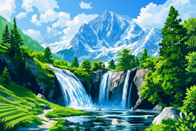 Wodospad w Alpach – DL24-023