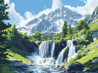 Wodospad w Alpach – DL24-024