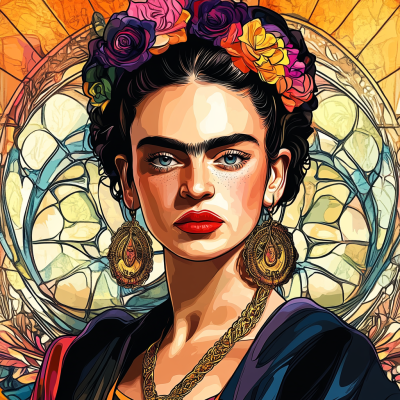 Portret Fridy Kahlo w stylu Alphonse