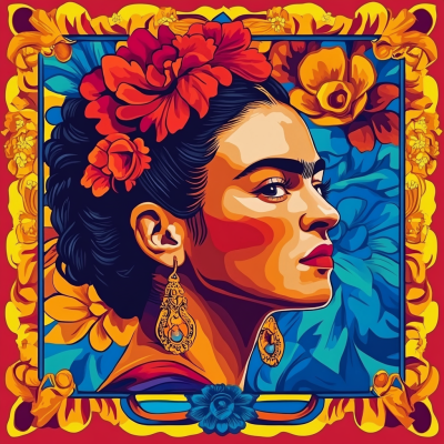 Portret Fridy Kahlo w stylu Alphonse