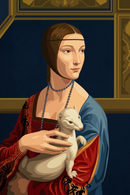 Replika kobiety z hermelinim autorstwa Leonardo da Vinci – BG26-0580
