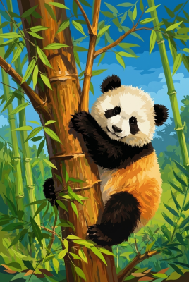 Panda w bambusowym lesie