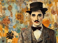 Portret Chaplina w stylu Klimta – 25-109