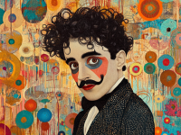 Portret Chaplina w stylu Klimta – 25-110