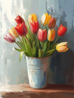 Tulipany w wiadrze