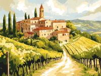 Toskańska wioska, Chianti, Wino