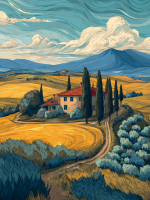 Toscania – haftowany gobelin