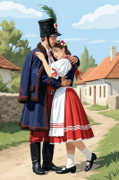Węgierski husarz i jego ukochana