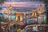 Panorama Budapesztu z Łańcuchem Mostem