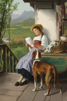 Théodore Gérard - replika gobelin z obrazem La Liseuse