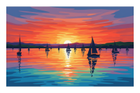 Żagle na zachodzie słońca