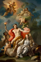 Anton Raphael Mengs - replika Apolla, Mnemosyne i dziewięciu muz pościelnych