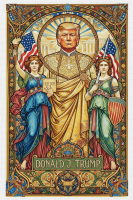 Portret Trumpa w stylu secesyjnym