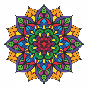 Kolorowa mandala, wzór kwiatowy – BG26-0277