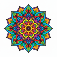 Kolorowa mandala, wzór kwiatowy – BG26-0279