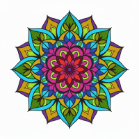 Kolorowa mandala, wzór kwiatowy – BG26-0280