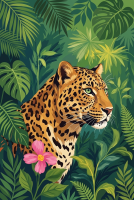 Leopard w dżungli (haft)