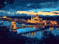 Budapeszt nocą - Most Łańcuchowy