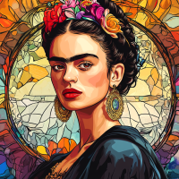 Portret Fridy Kahlo w stylu Alphonse