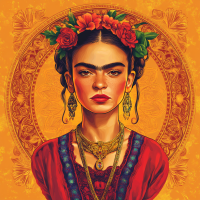 Portret Fridy Kahlo w stylu Alphonse
