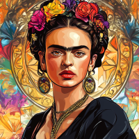 Portret Fridy Kahlo w stylu Alphonse