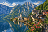Hallstatt nad alpejskim jeziorem
