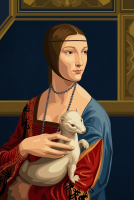 Replika kobiety z hermelinim autorstwa Leonardo da Vinci – BG26-0580