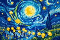 Vincent van Gogh - Csillagos éj gobelin replika